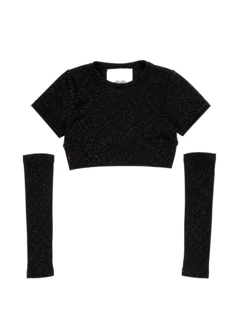 Miss Grant Kids glitter-effect detachable-sleeve T-shirt
