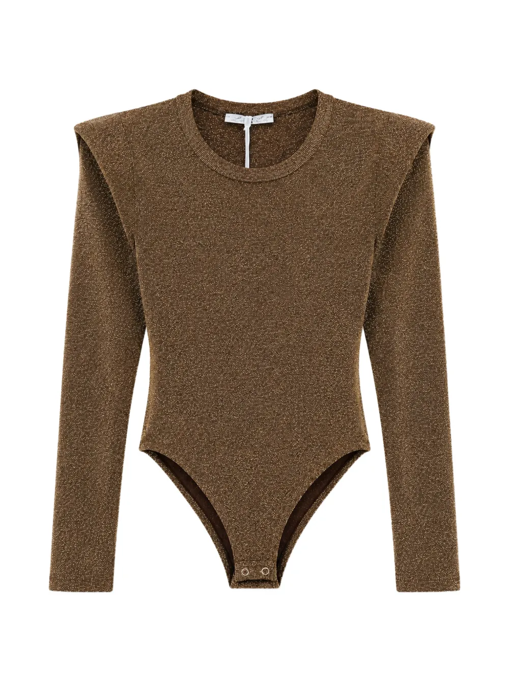 Miss Grant Kids metallic padded-shoulder bodysuit - Marrone