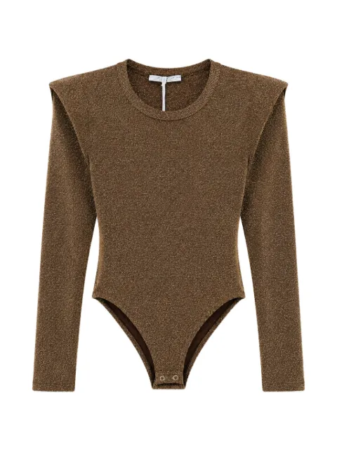 Miss Grant Kids metallic padded-shoulder bodysuit