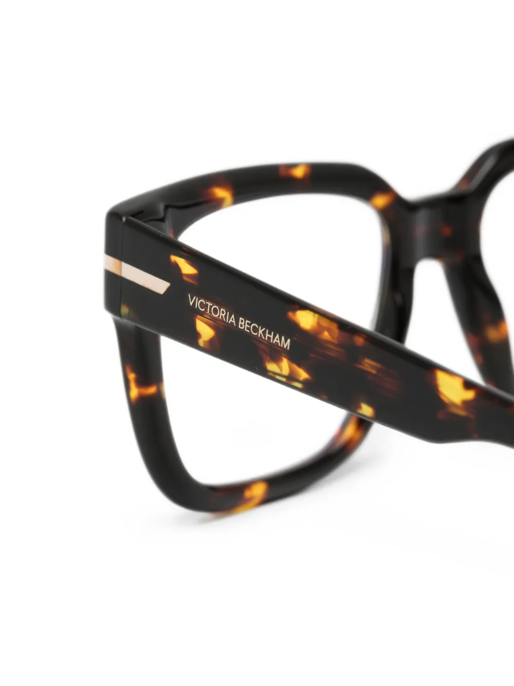 Victoria Beckham Eyewear Bril met vierkant montuur en schildpadschild design Bruin