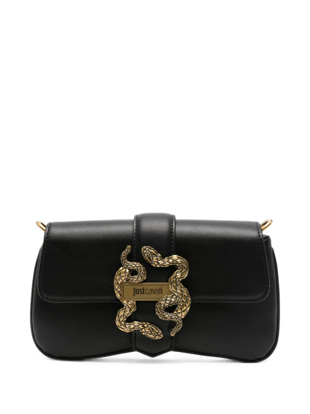 Just Cavalli snake-plaque clutch bag - Nero