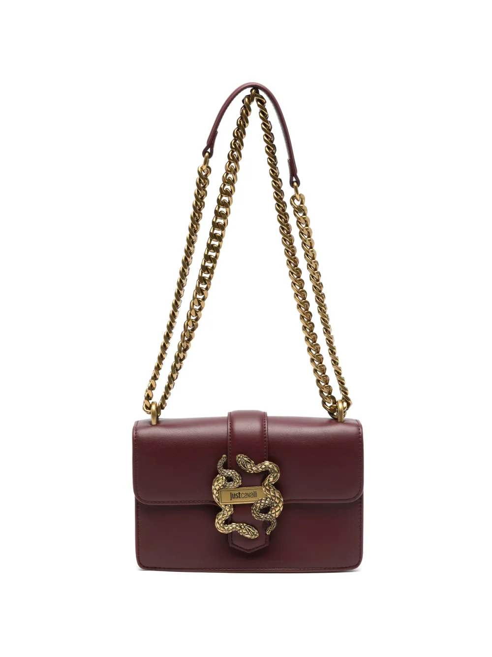 Just Cavalli snake-plaque chain-strap shoulder bag · OS