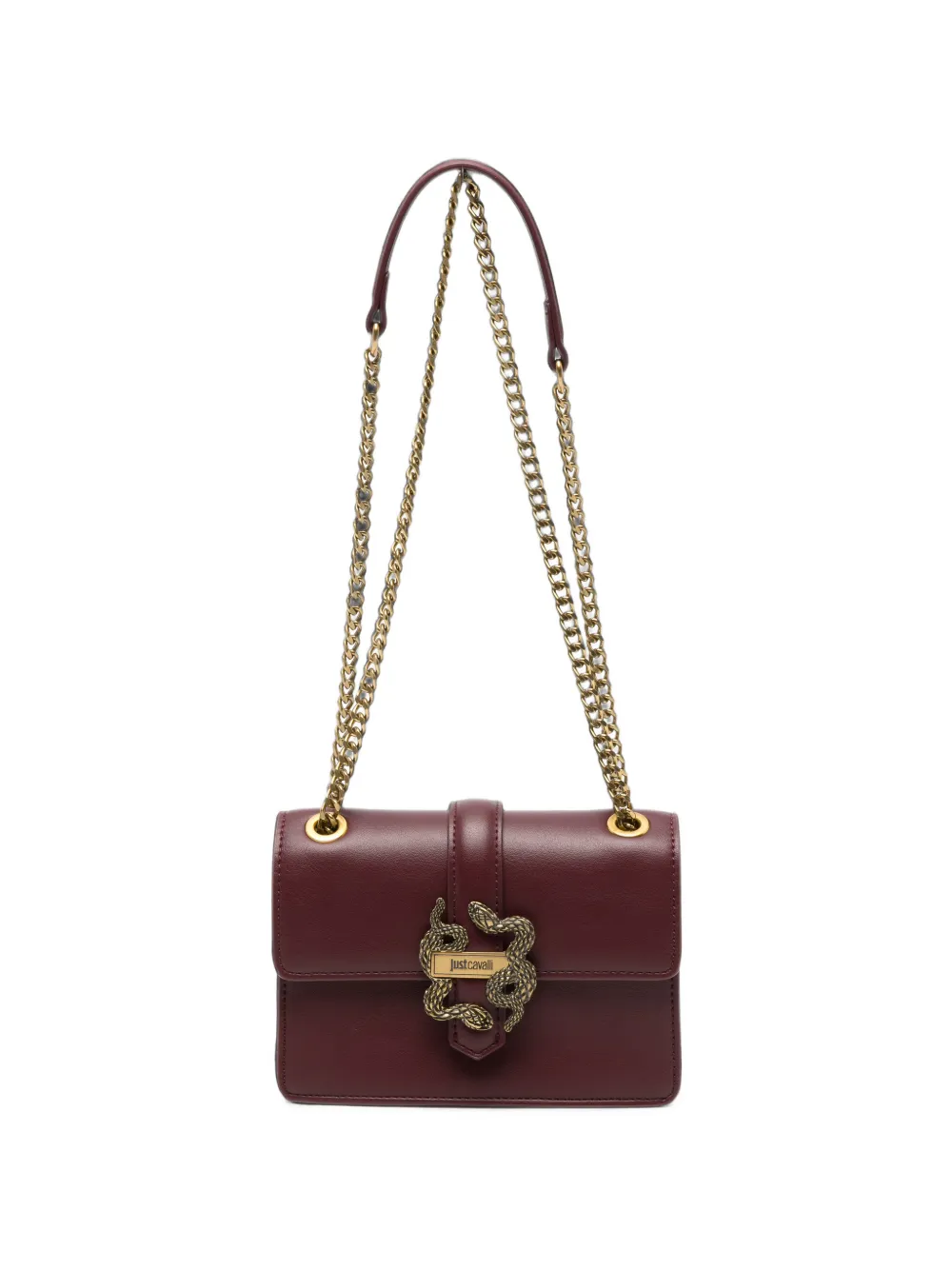 Just Cavalli snake-plaque shoulder bag - Rosso