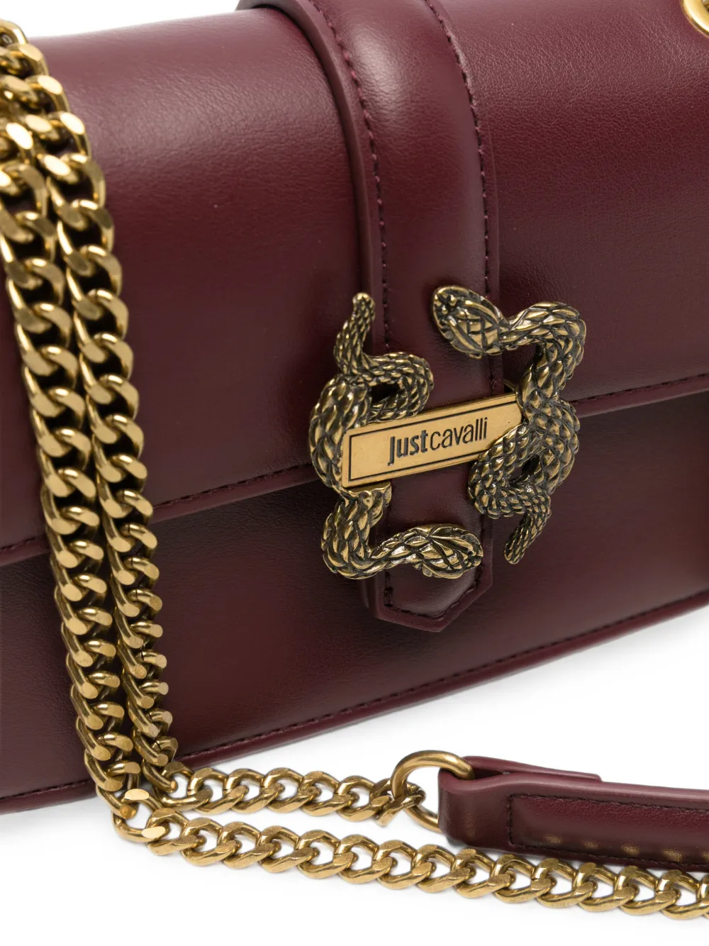 Just Cavalli Schoudertas met slangplakkaat Rood