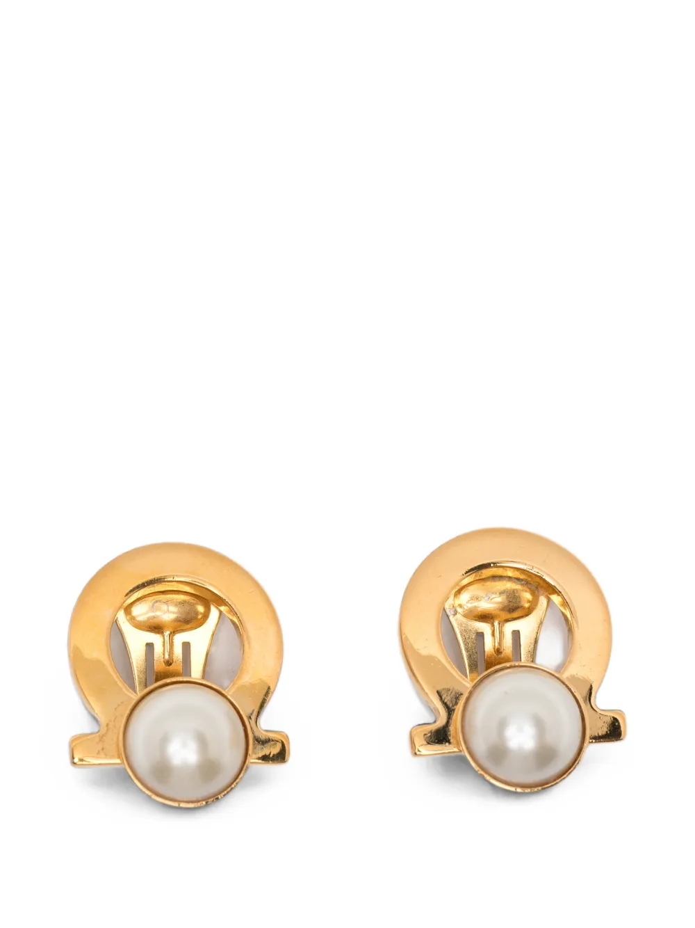 Ferragamo Pre-Owned 1980s Gancini faux-pearl earrings - Oro