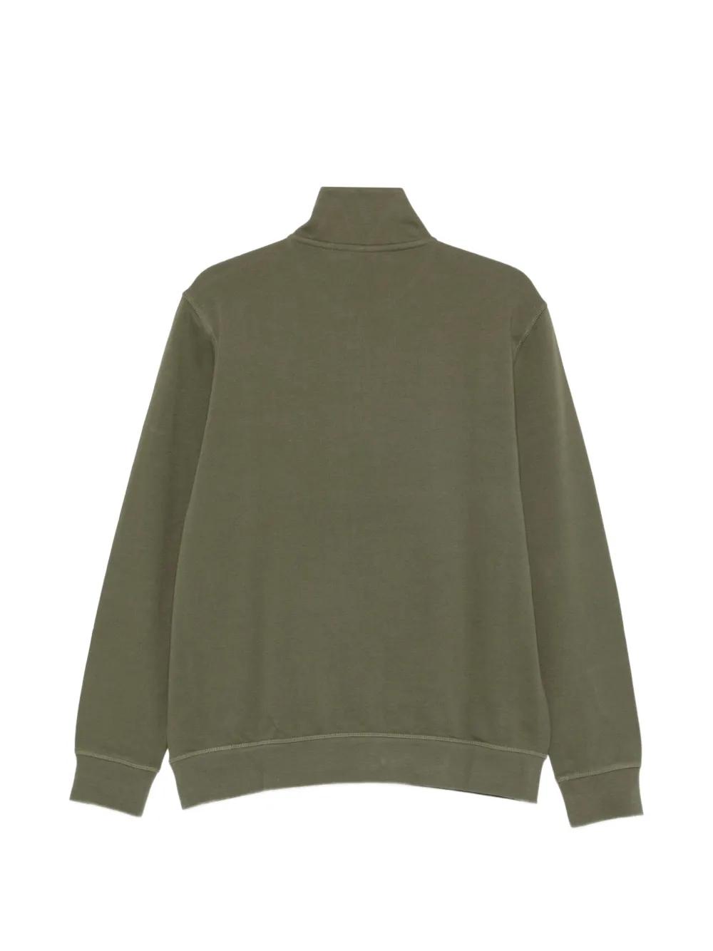 BOSS quarter-zip logo-patch sweater Groen