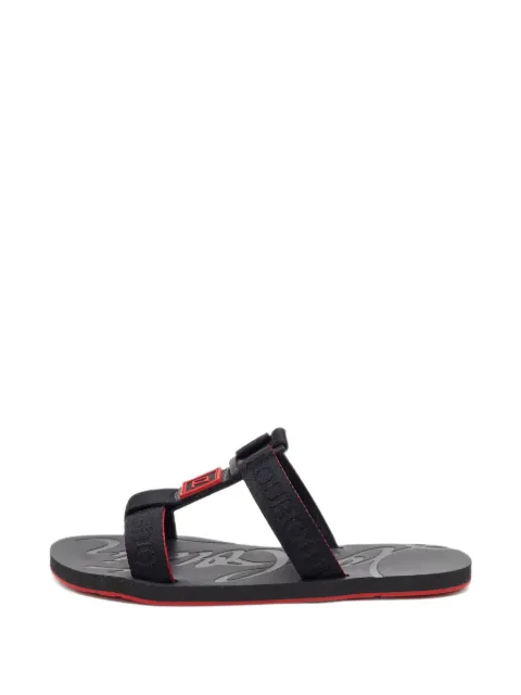 Christian Louboutin Pre-Owned Surf Flat logo-strap sandals