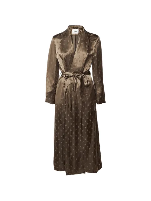 Fendi Pre-Owned floral-jacquard belted coat