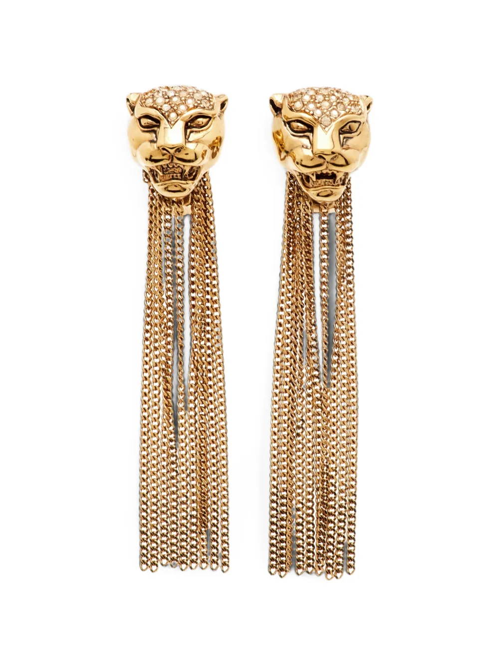 Roberto Cavalli Vintage Panther tassel earrings - Oro