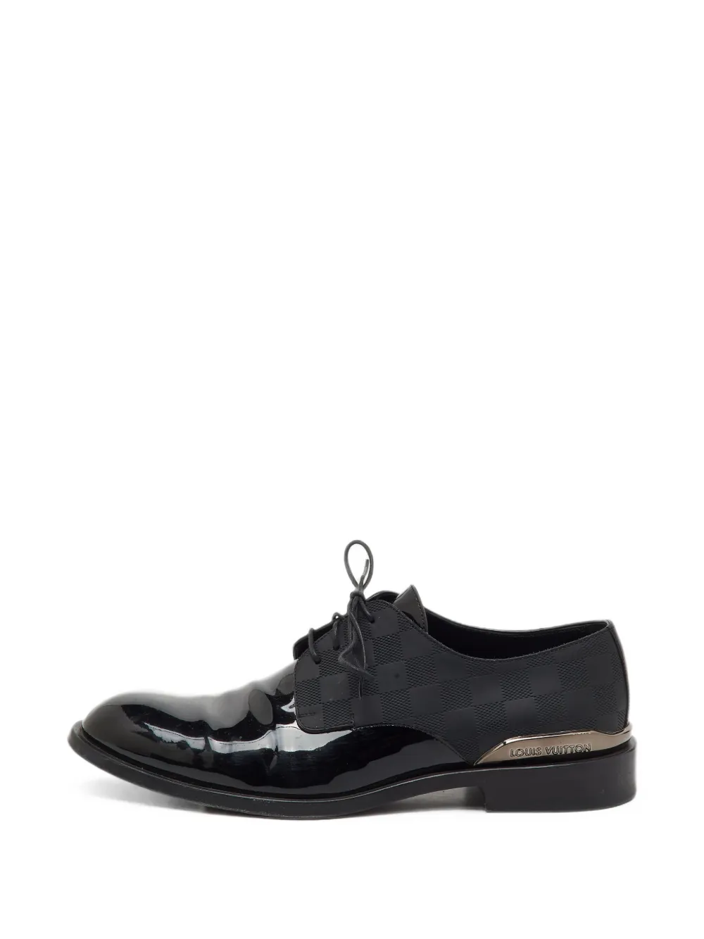 Louis Vuitton Pre-Owned Damier-patent Derby shoes - Schwarz
