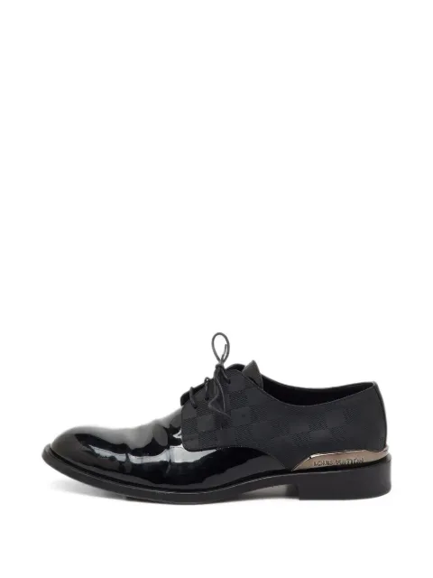 Louis Vuitton Pre-Owned Damier-patent Derby shoes