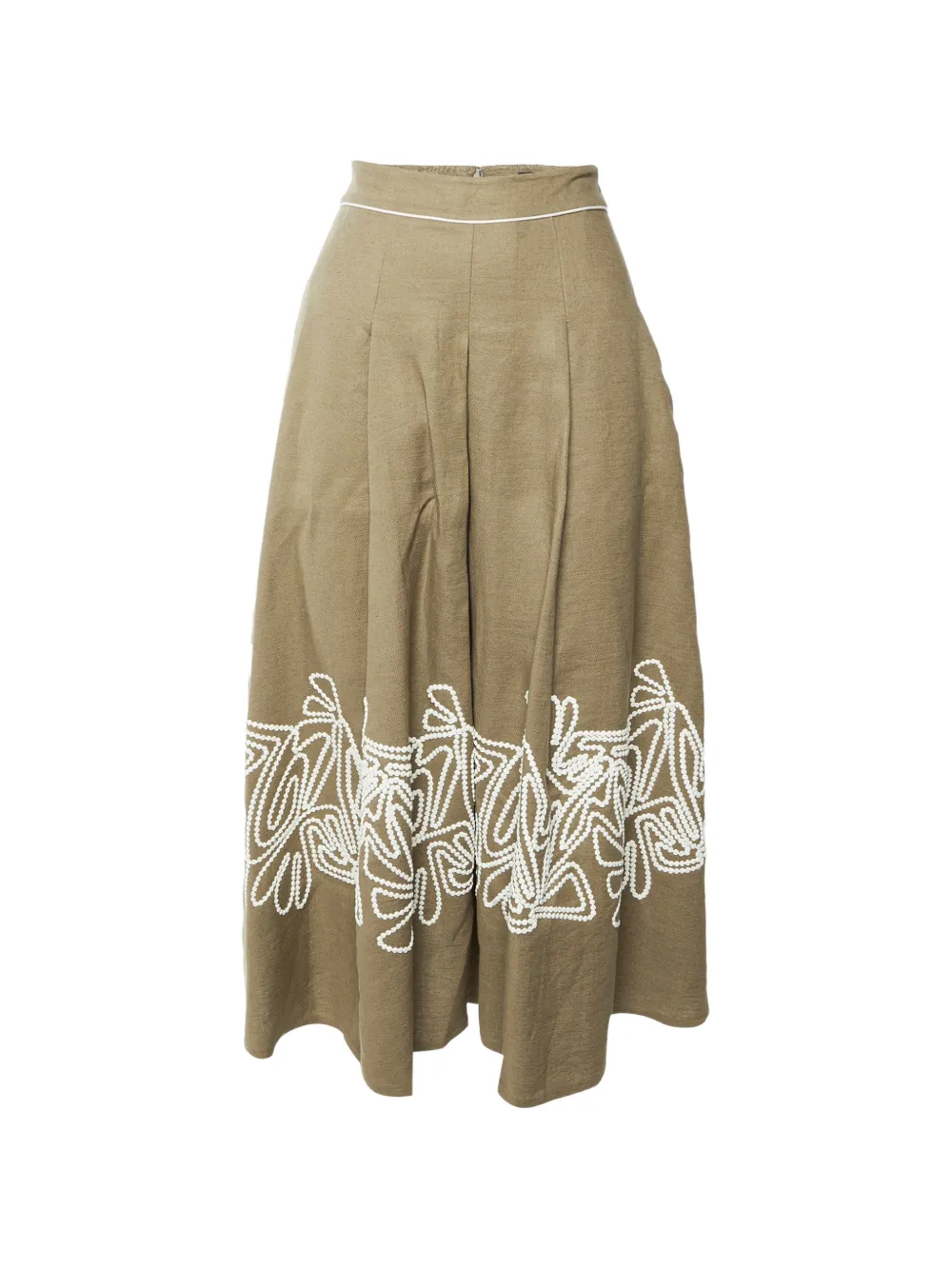 Loro Piana Pre-Owned embroidered-detail skirt - Braun