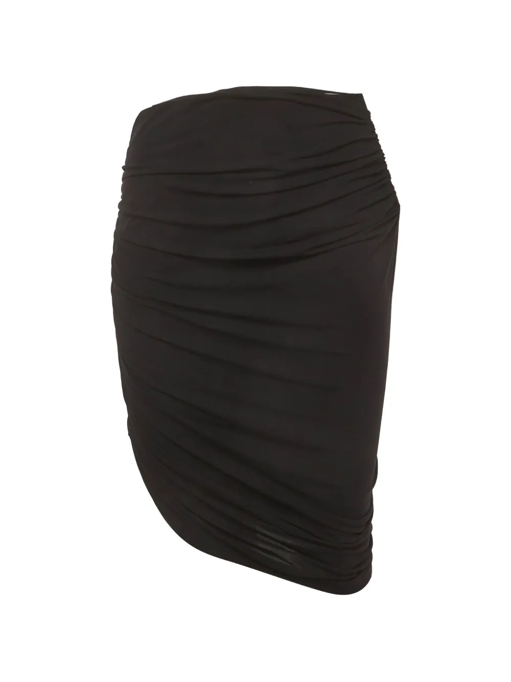 Magda Butrym ruched-detail asymmetric-hem skirt - Nero