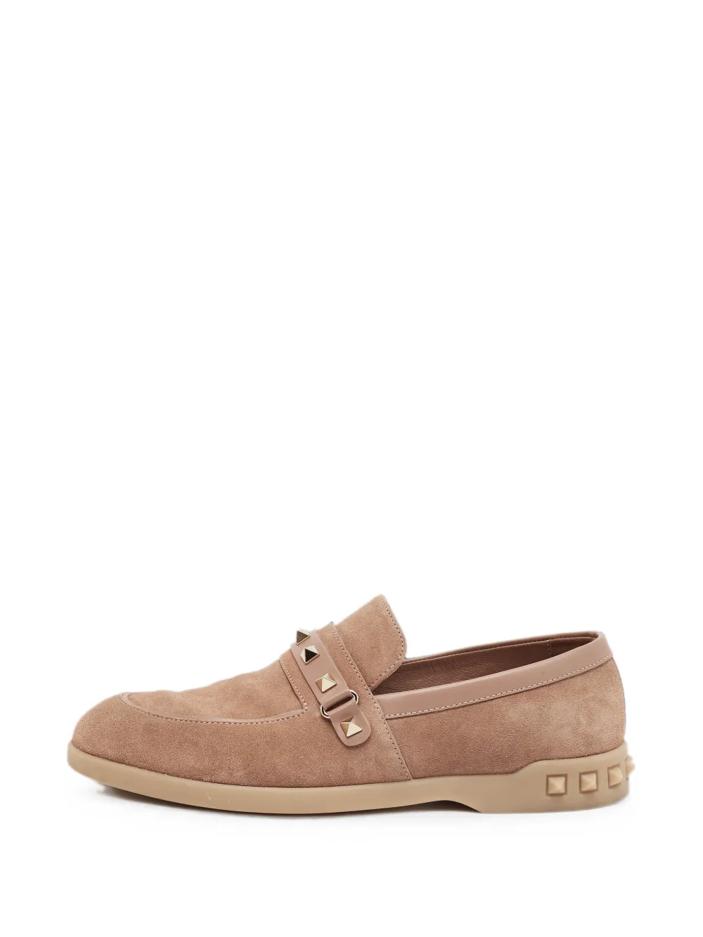 Valentino Garavani Pre-Owned Rockstud-detail loafers - Nude