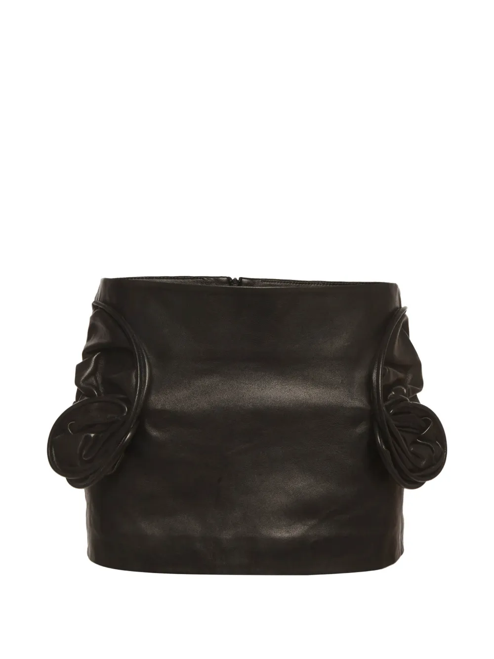 Magda Butrym rose-appliqué mini skirt - Nero