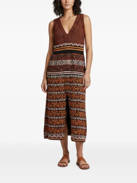 Missoni Pre-Owned geometric lurex knit midi dress