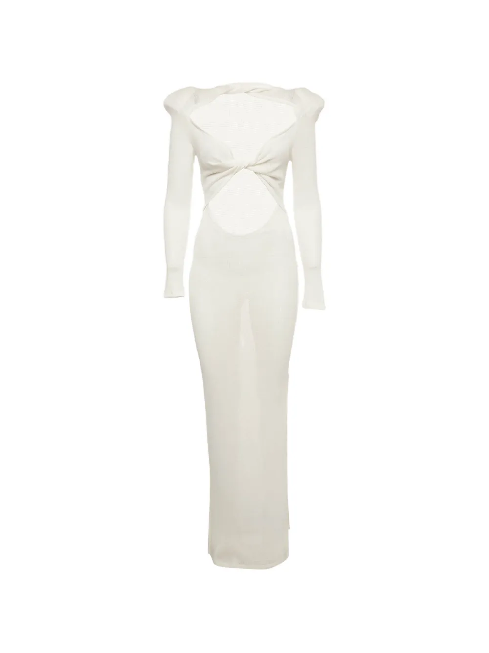 Pre-owned Bronx And Banco Daphne Cutout Knit Maxi Dress In White