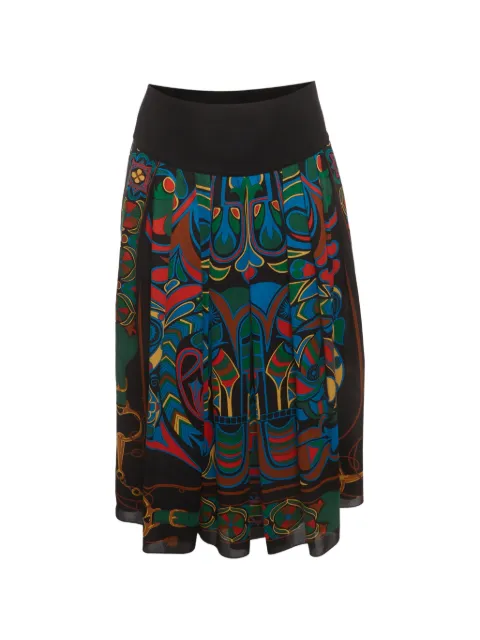 Hermès Pre-Owned printed pleated midi skirt