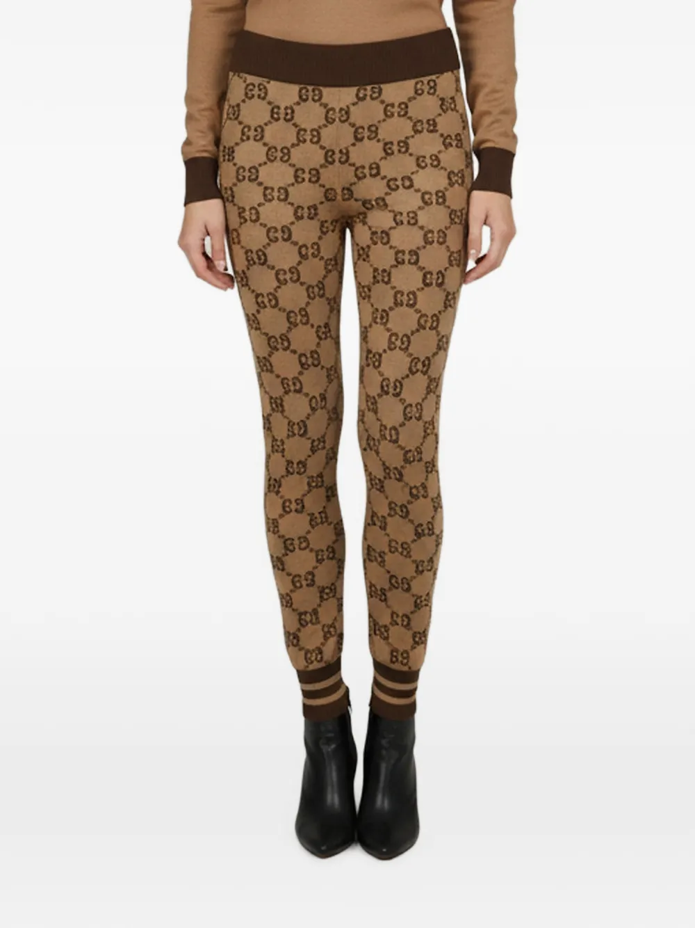 Gucci Pre-Owned GG Supreme monogram leggings - Marrone
