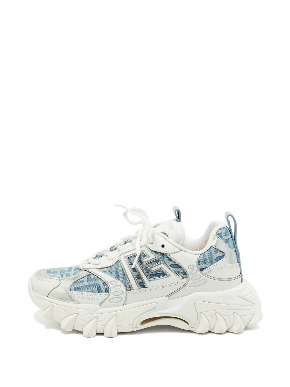 Balmain Pre-Owned baskets B-East en jean - Blanc Balmain Pre-Owned baskets B-East en jean - Blanc
