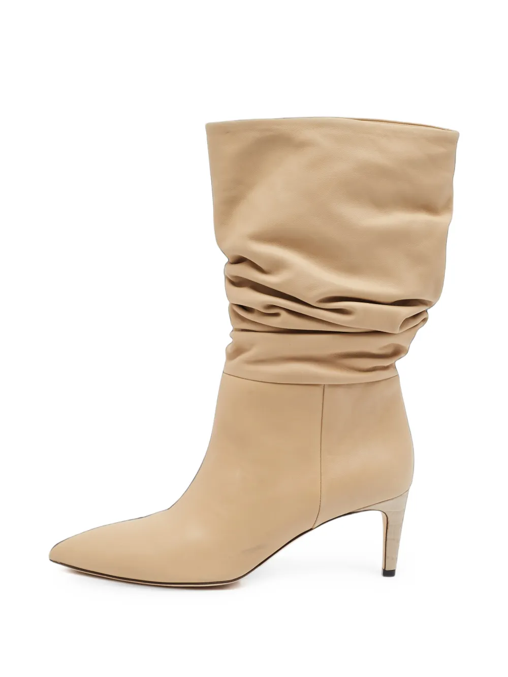 Paris Texas slouchy pointed-toe mid-calf boots - Nude