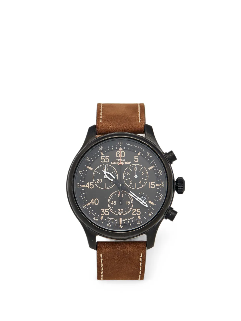 TIMEX Expedition Indiglo 43mm watch - Braun