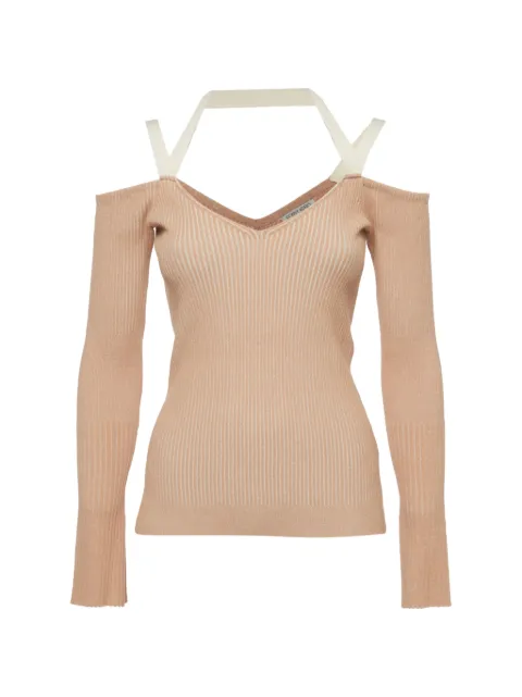 Ronny Kobo off-the-shoulder ribbed-knit top