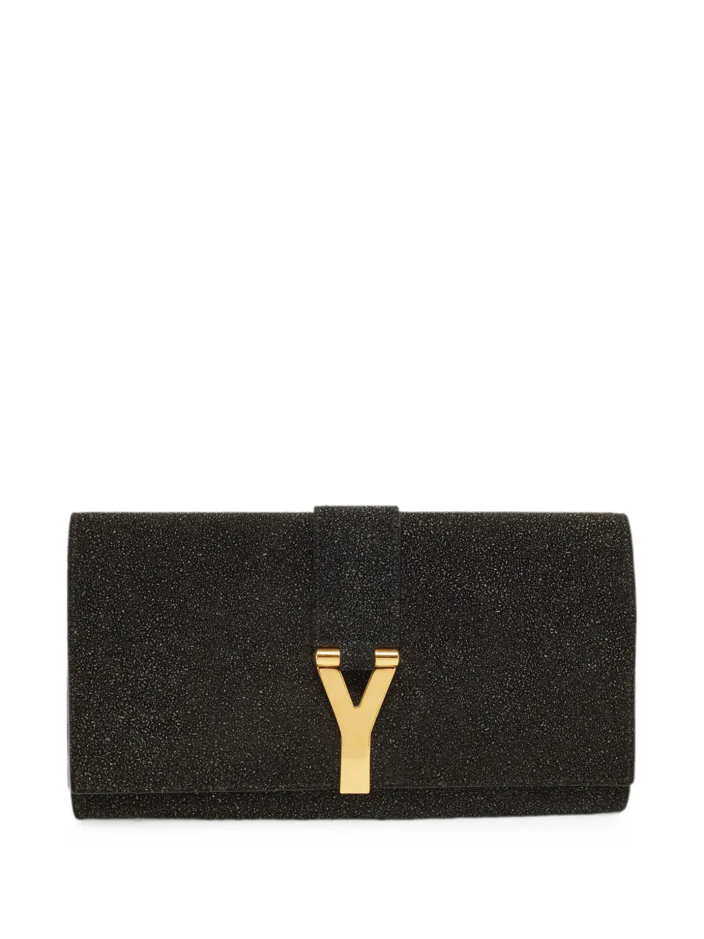 Saint Laurent Pre-Owned Große Chyc Y-Motiv Clutch - Schwarz