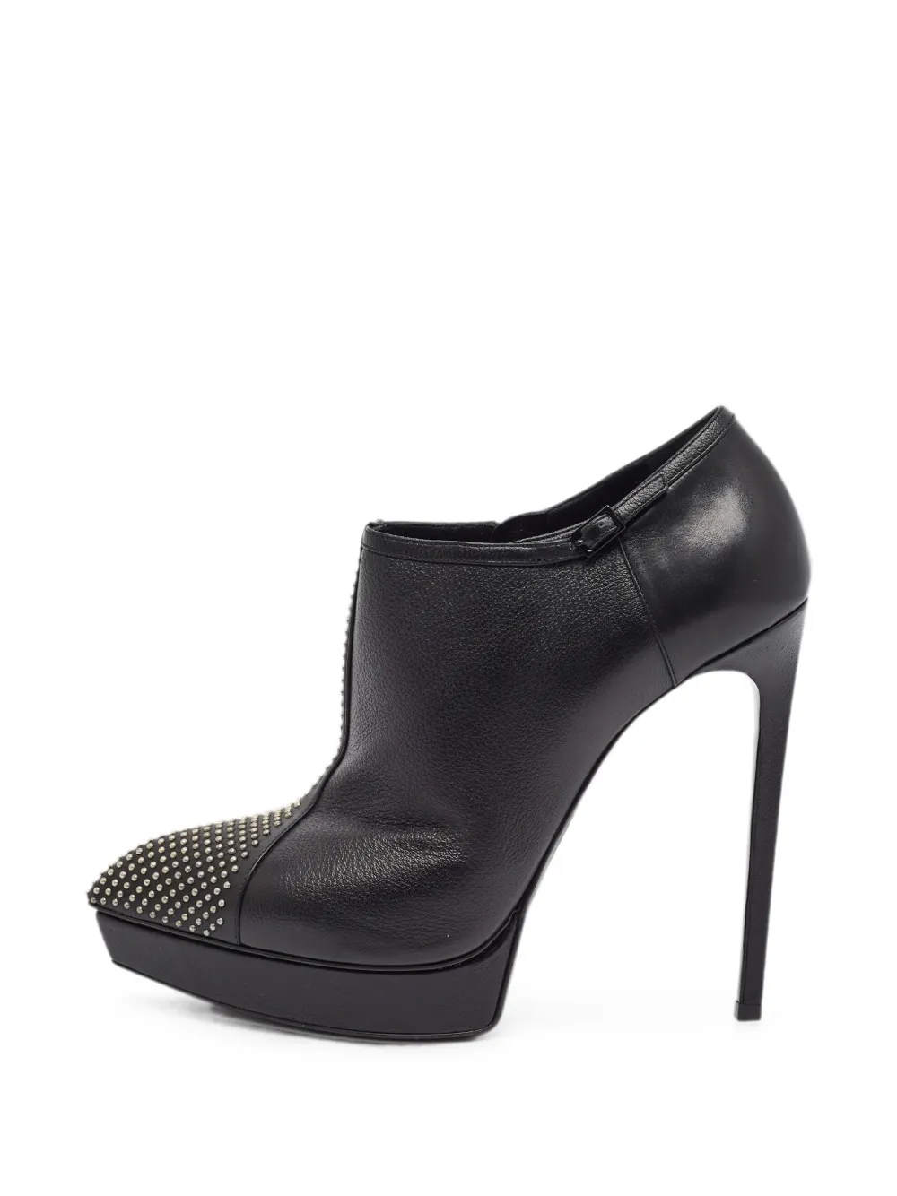 Saint Laurent Pre-Owned Janis studded leather ankle boots - Schwarz