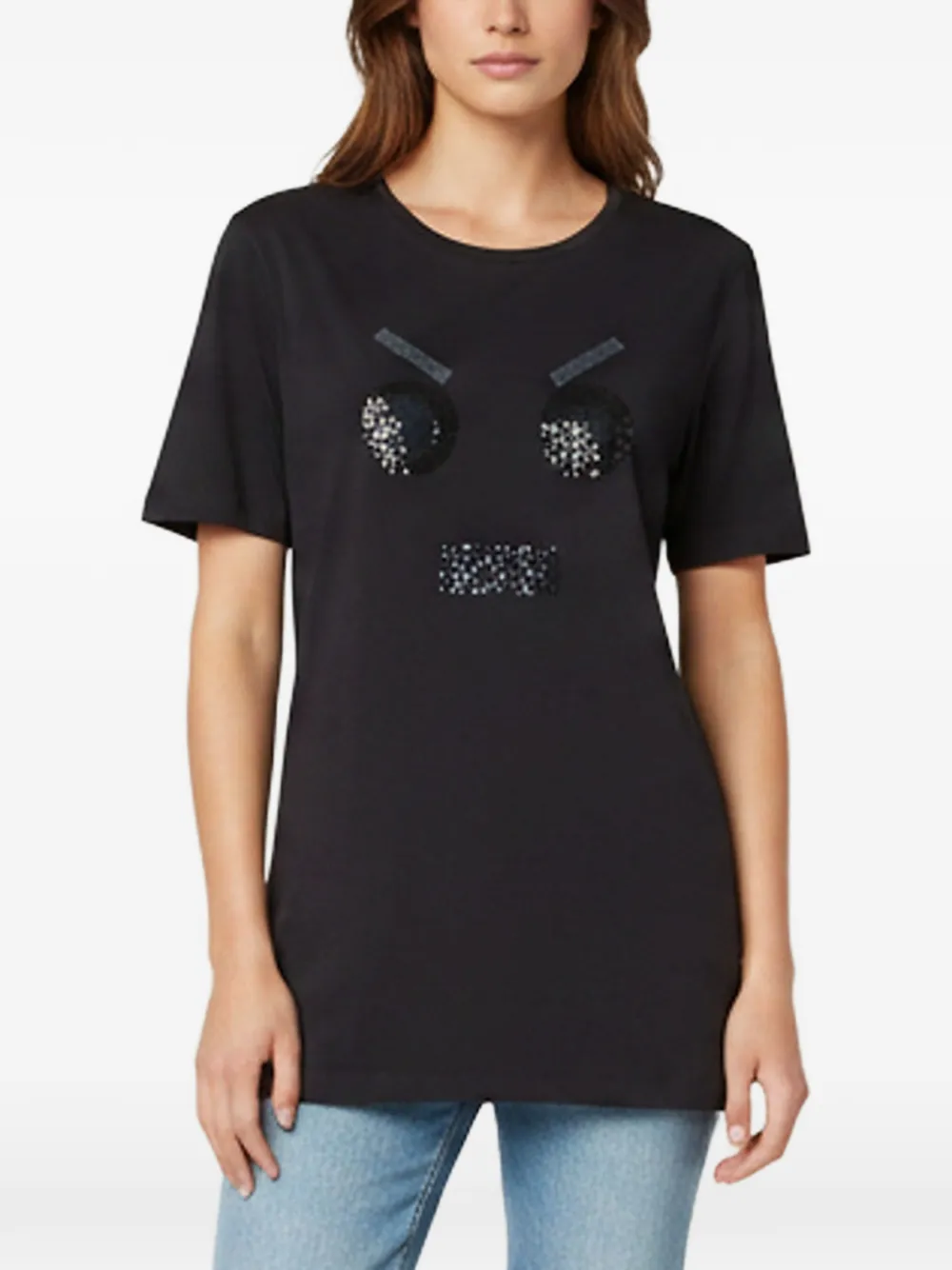 Fendi Pre-Owned embellished jersey T-shirt - Blu