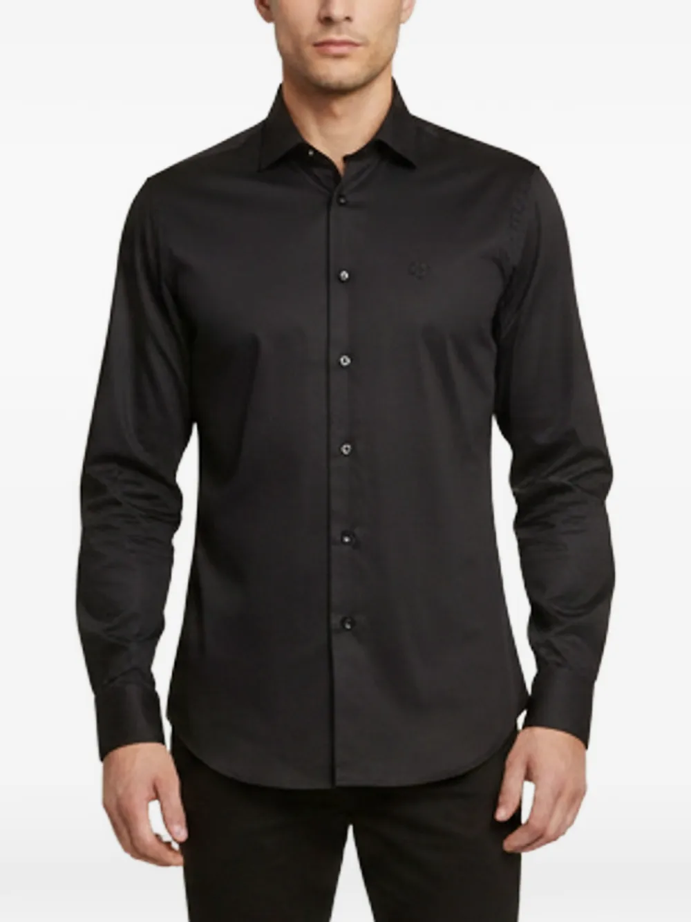 Roberto Cavalli Vintage chemise boutonnée à logo brodé - Noir