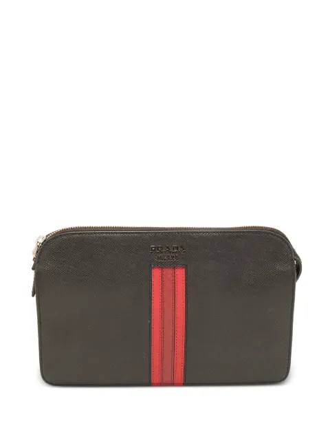Prada Pre-Owned stripe-detail clutch bag