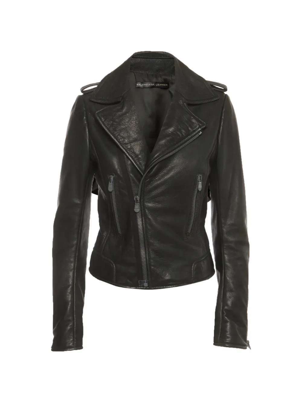 Balenciaga Pre-Owned fitted zip-up leather jacket - Schwarz