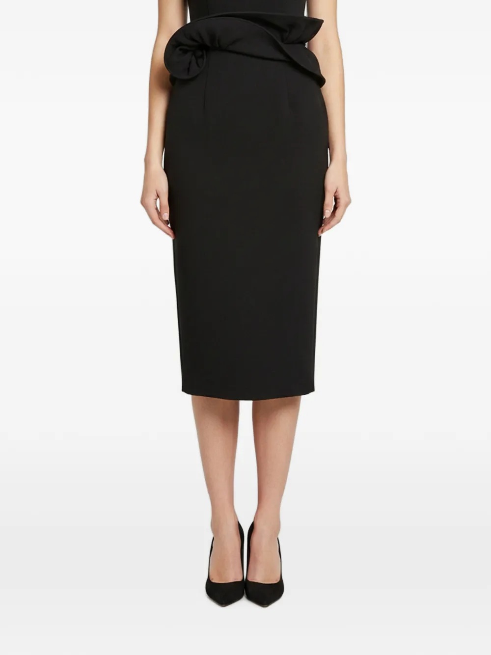 Magda Butrym robe mi-longue à fleurs - Noir