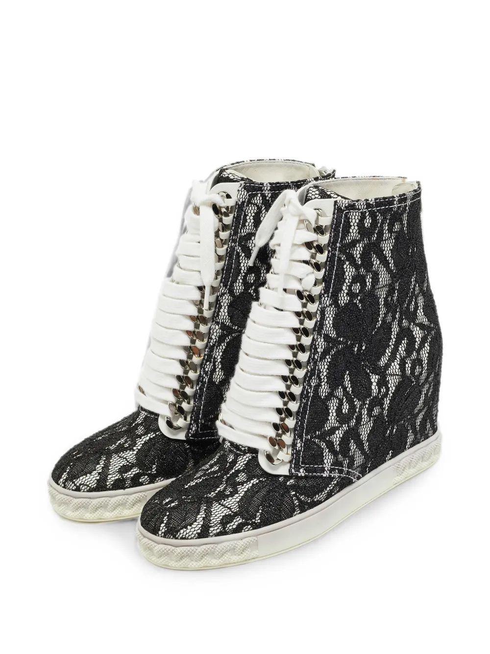 Casadei lace wedge sneakers - Schwarz