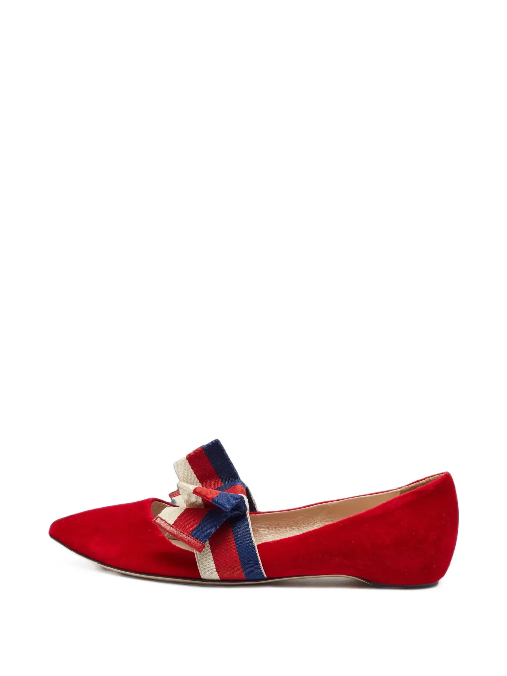 Gucci Pre-Owned Web bow ballet flats - Rot