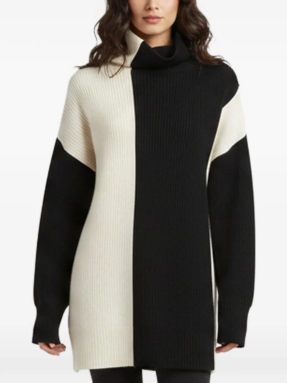 JOSEPH colour-block turtleneck sweater - Schwarz