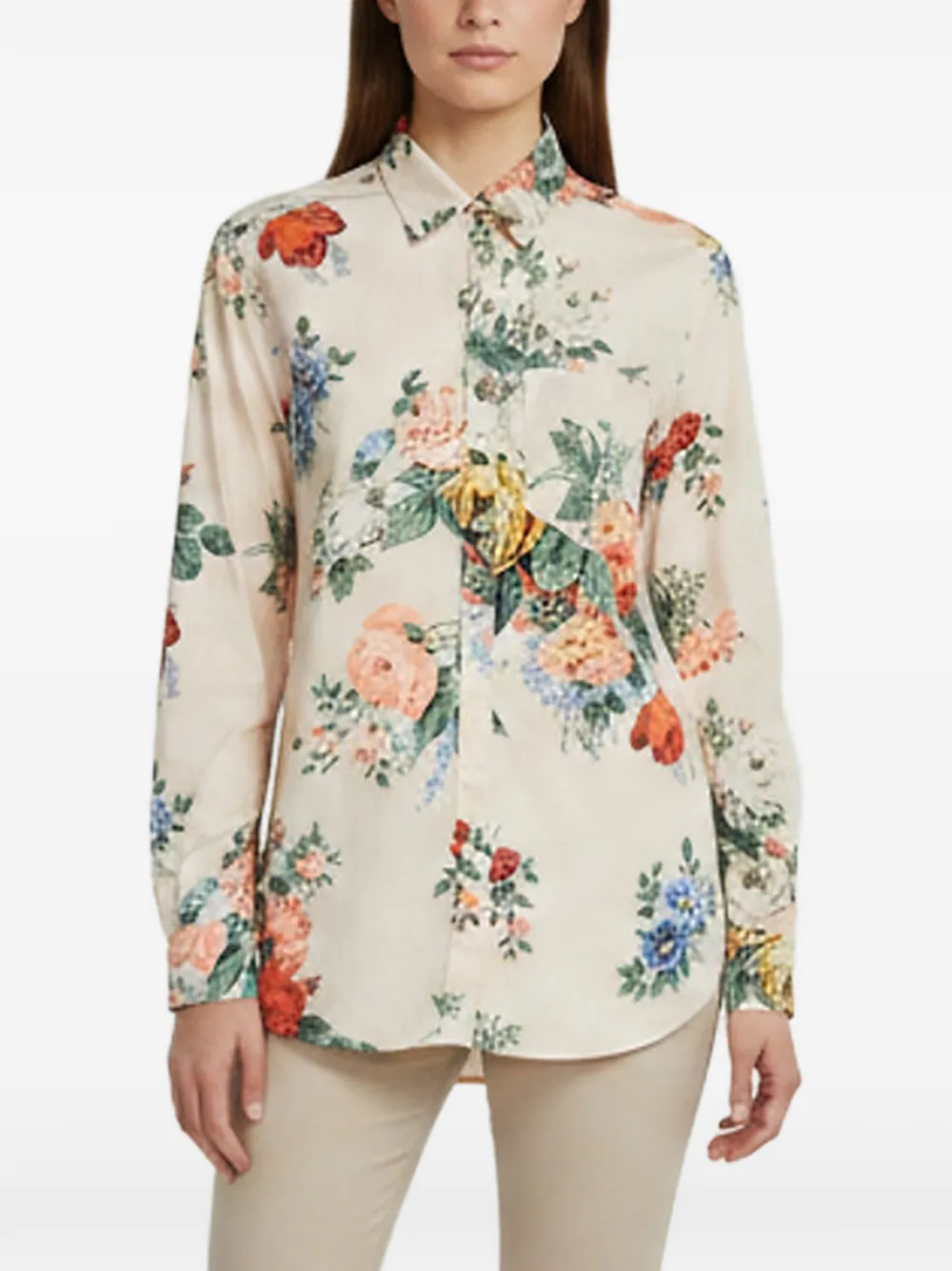 Sportmax floral-print poplin shirt - Toni neutri