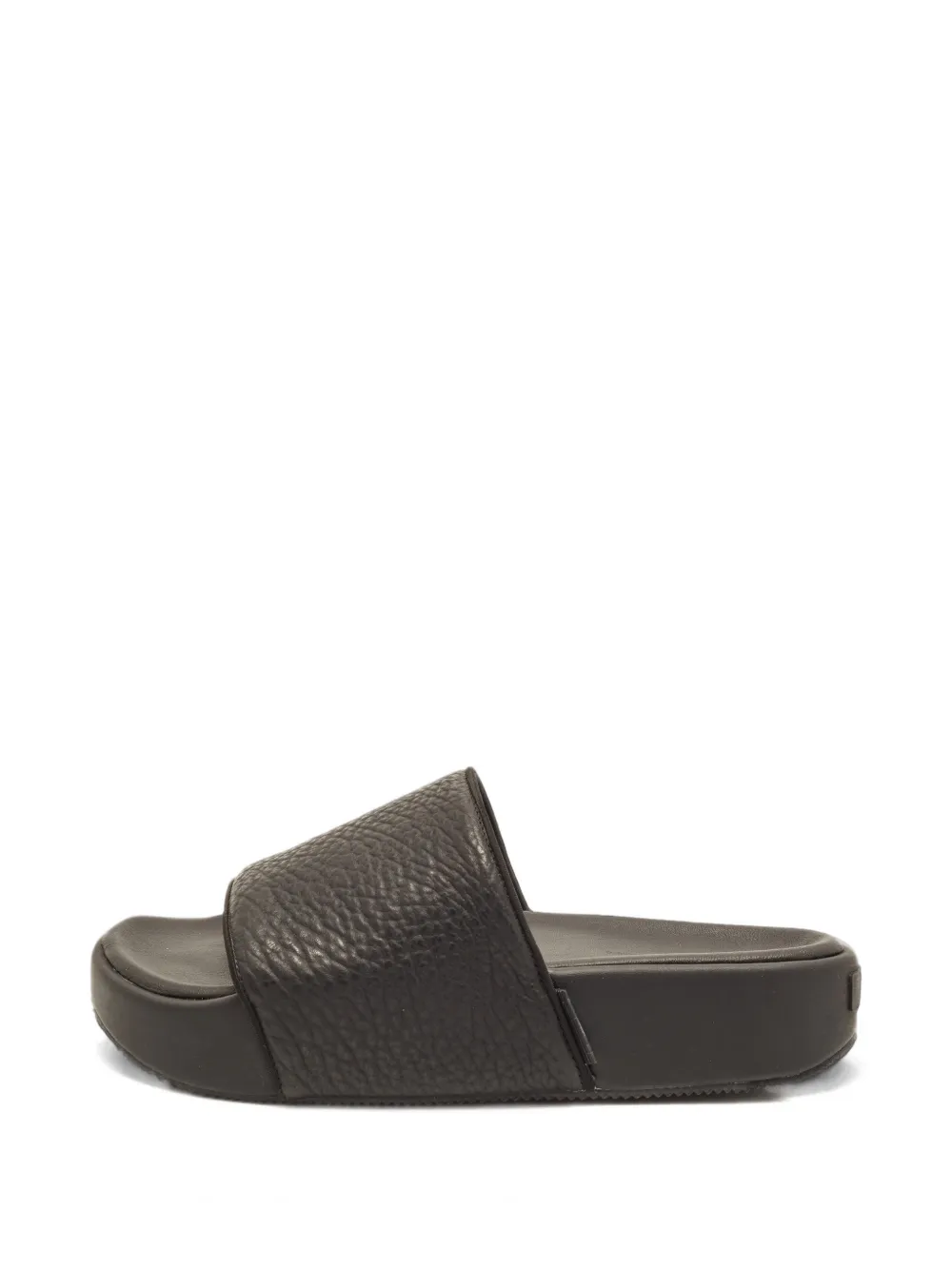 Y-3 tumbled leather slide sandals - Schwarz