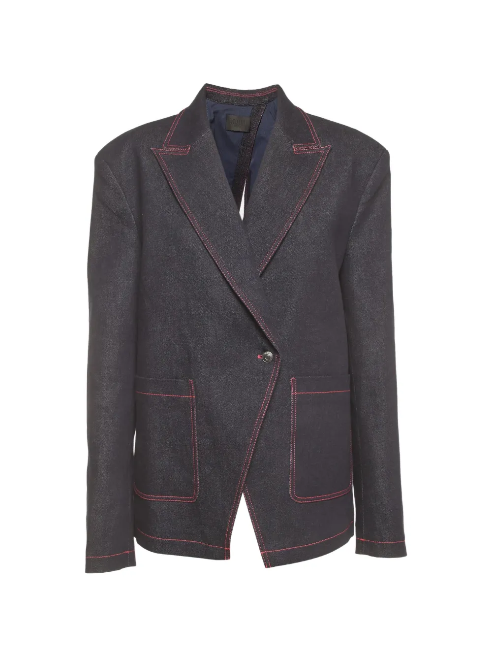 Leo Lin Blazer denim asimmetrico - Blu