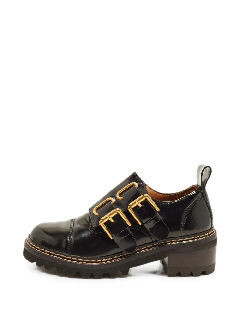 See By Chloé Vintage double-buckle Oxford shoes - Schwarz