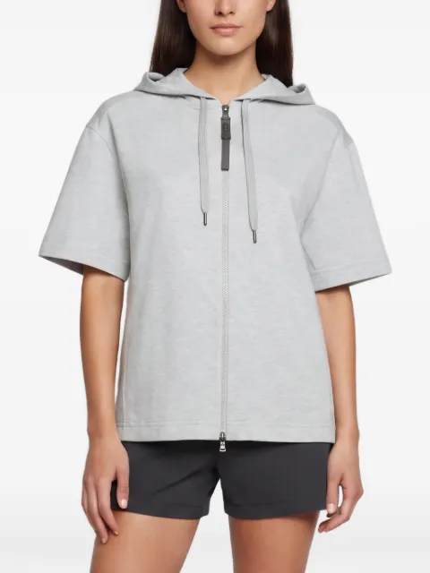 Brunello Cucinelli zip-up short-sleeve hoodie