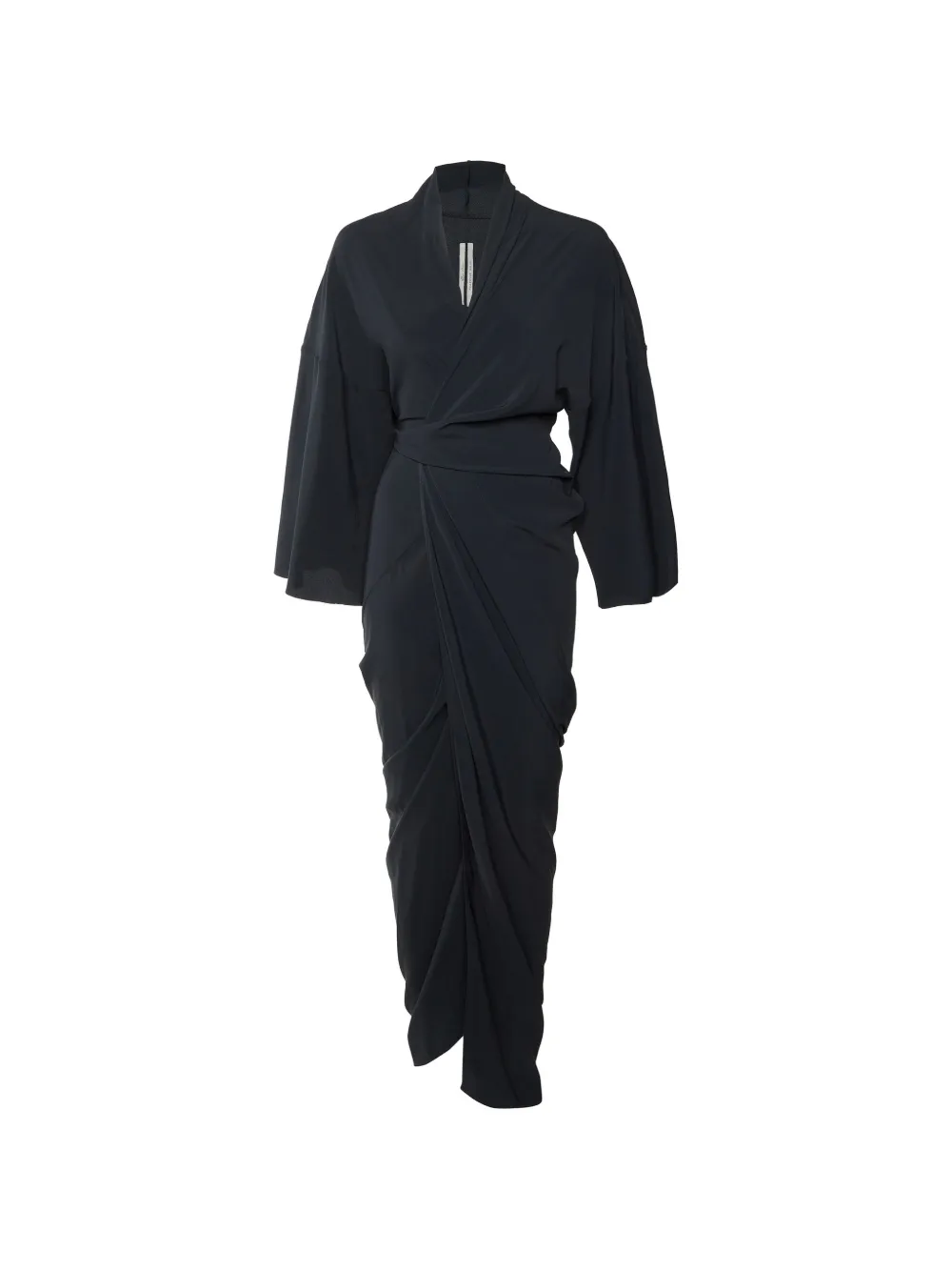 Rick Owens draped wrap maxi gown - Nero