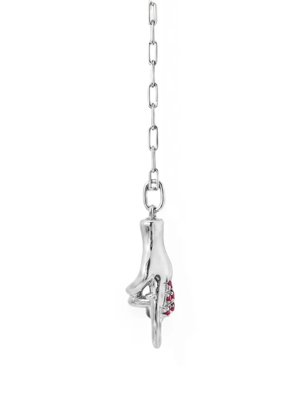 Di Volpe Mano Cornuto ruby pendant - Silber