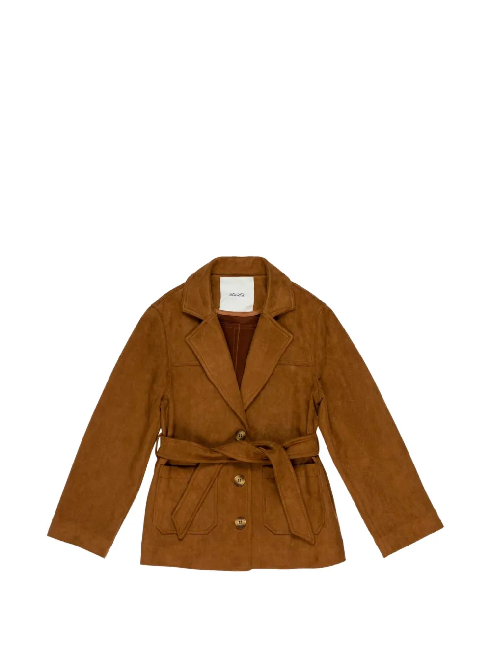 Miss Grant Kids fringe-detail belted jacket - Braun