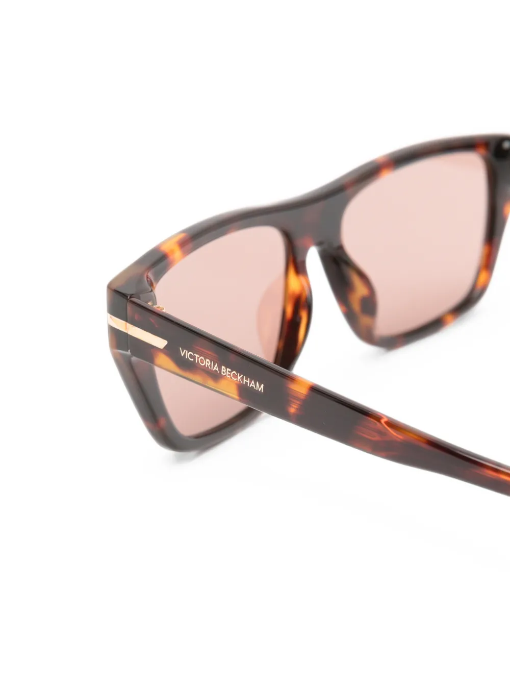 Victoria Beckham Eyewear Zonnebril met rechthoekig montuur Bruin