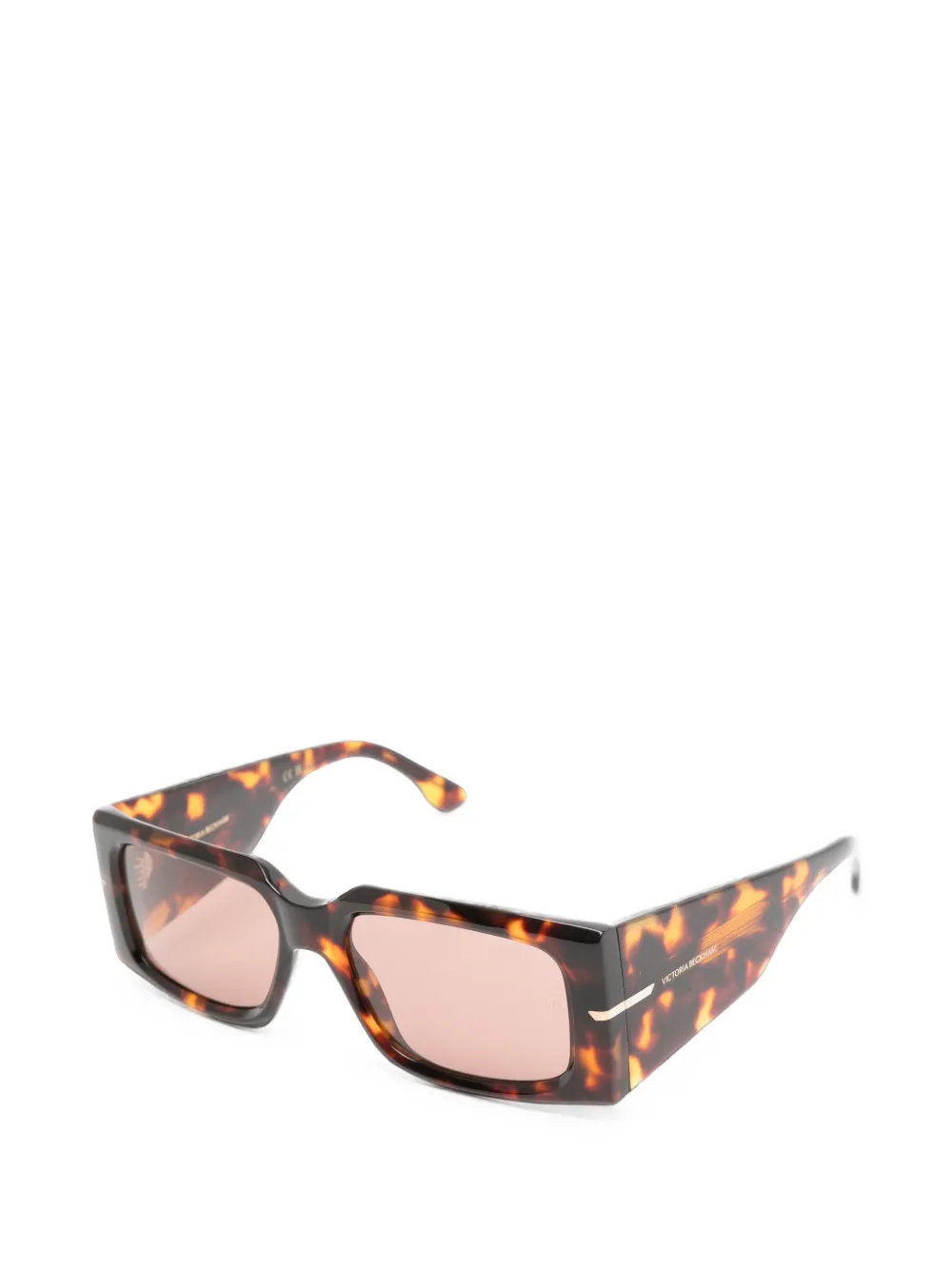 Victoria Beckham Eyewear Zonnebril met rechthoekig montuur Bruin