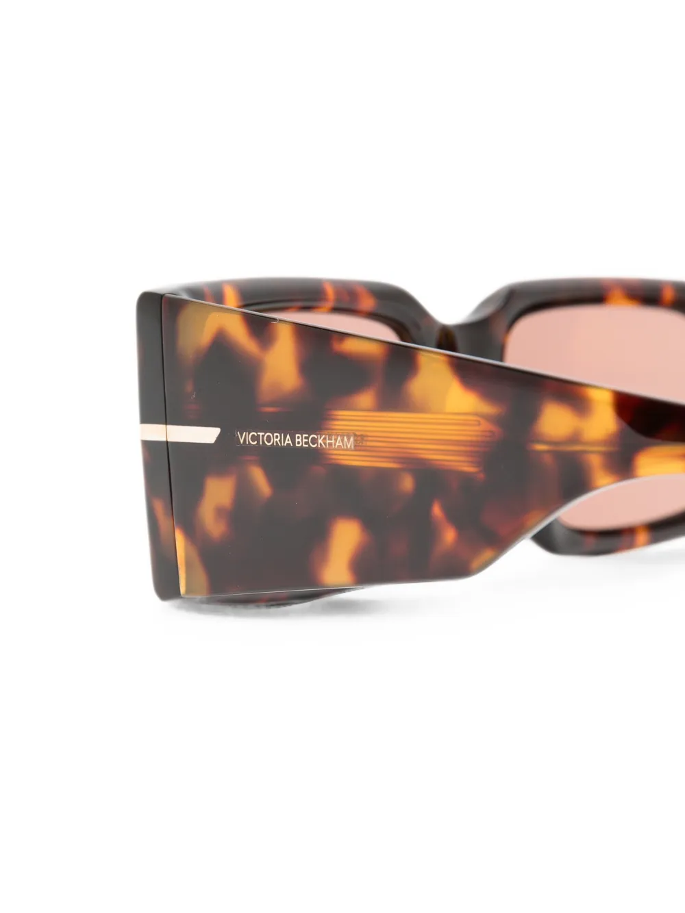 Victoria Beckham Eyewear Zonnebril met rechthoekig montuur Bruin
