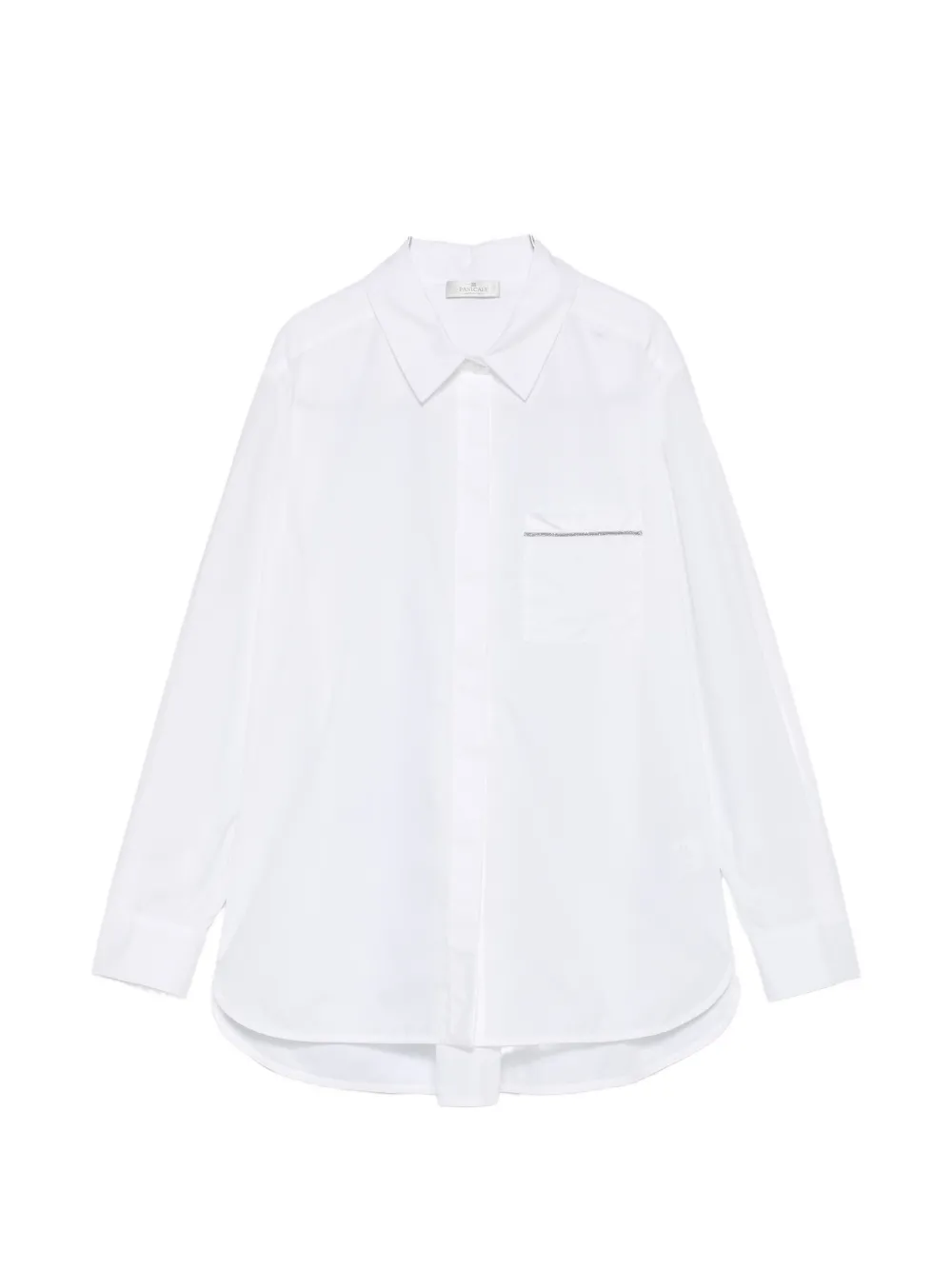 PANICALE embellished-pocket shirt - Weiß