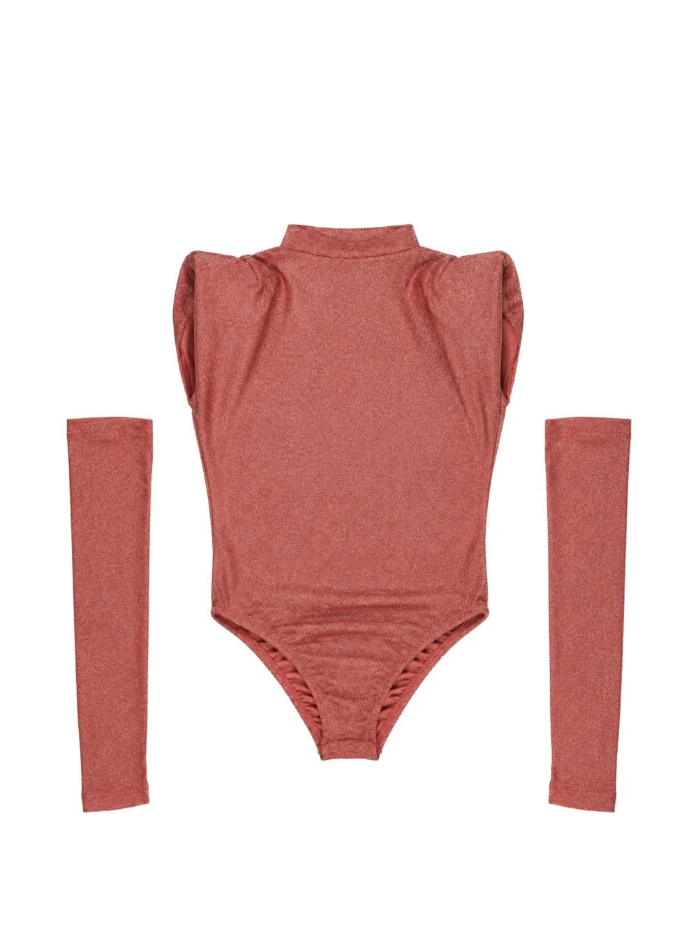 Miss Grant Kids removable-sleeve glitter-effect bodysuit - Rosa